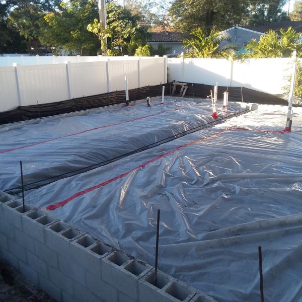Moisture Barrier With Rebar